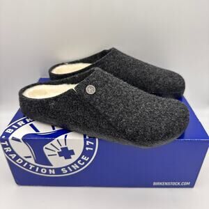 Birkenstock Zermatt Rivet Slippers Womens Size 40 Narrow Shearling US 9 Grey NEW